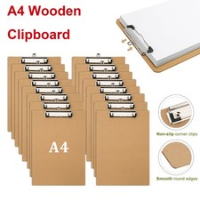 2-50x A4 Quality Wooden Clipboard With Hanging Hole for Office School Warehouse