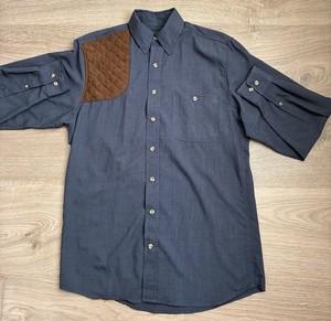 Kevin’s Plantation Men's Long Sleeve Medium Navy Quilted Hunting Shooting Shirt