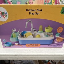 GiggleScape Kitchen Sink Play Set Color-Changing Plates Running Water