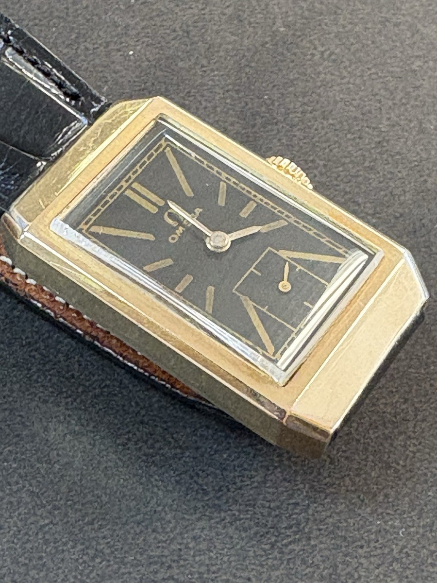 Vintage Omega 14K Solid Gold Staybrite TANK Watch Cal T-17 Working