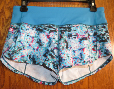 Lululemon 4 Speed Up Short *2.5'' Quick Start Multi Hawaiian Blue Red EUC!