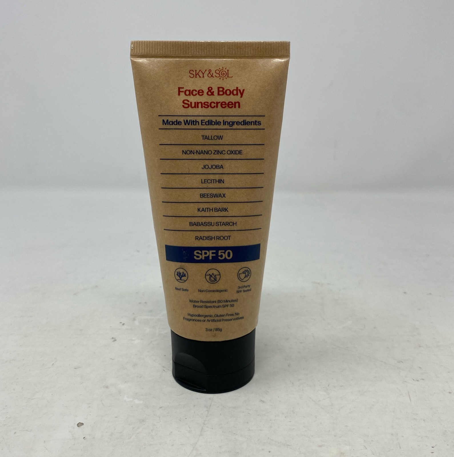 SKY & SOL Mineral Sunscreen SPF 50, Unscented - 3 oz 85 g Face & Body