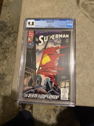 Superman #75: The Death of Superman 1/93 2nd printing 9.8 Cgc Graded Comic Book