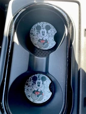 Mickey Mouse Neoprene Car Coasters Set Of 2 Disney Cup Holder