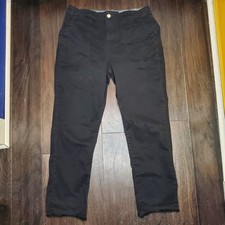 Pilcro By Anthropologie Black High Rise Utility Pants Raw Hem Size 31