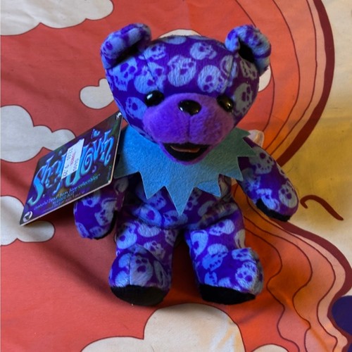 Vintage Grateful Dead Liquid Blue Shakedown Purple Skull Bean Bear Plush NWT