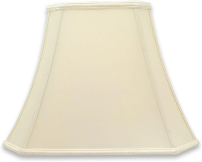 Elegant Eggshell Rectangle Bell Lamp Shade, 6.25x8x11x16, Cut Corner Design