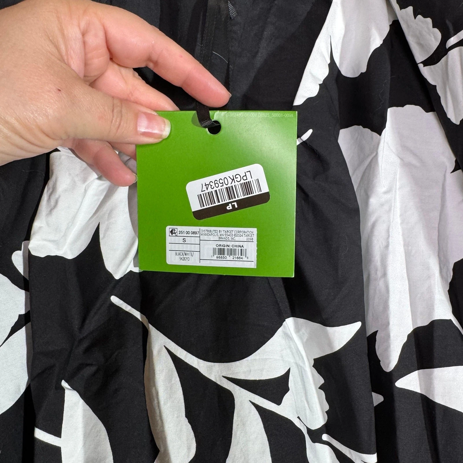 Mini abito donna classico popeline rosa manica lunga kate spade nero panna nuovo con etichette S