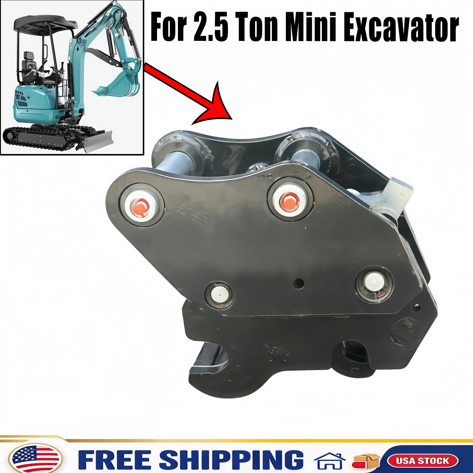 NEW Quick Hitch for 2.5 Ton Mini Excavator, 30mm Pin Quick Coupler Attachment