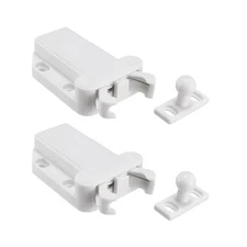 Push Open Latch Lock Touch Catch for Bedroom Cabinet Cupboard Drawer White 2Pcs