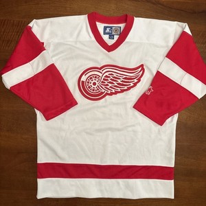 Vintage Detroit Red Wings Starter Hockey Jersey 1990s, Youth Size Large/XL