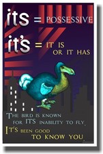 Its vs It's - NEW Classroom Reading and Writing Poster