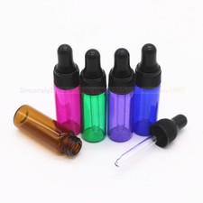 1/2/3/5ml Glass Pipette Bottle Ear Eye Dropper Drop Essential Oil Perfume MIX