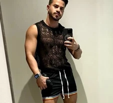 New in Package Men's Sexy Black Rainbow Leg Pocketed Sport Shorts - Gay