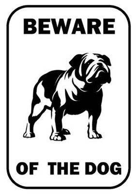 VORSICHT VOR DEM HUND - BRITISCHE BULLDOGGE - LAMINIERTES SCHILD SPASS KOSTENLOSER VERSAND