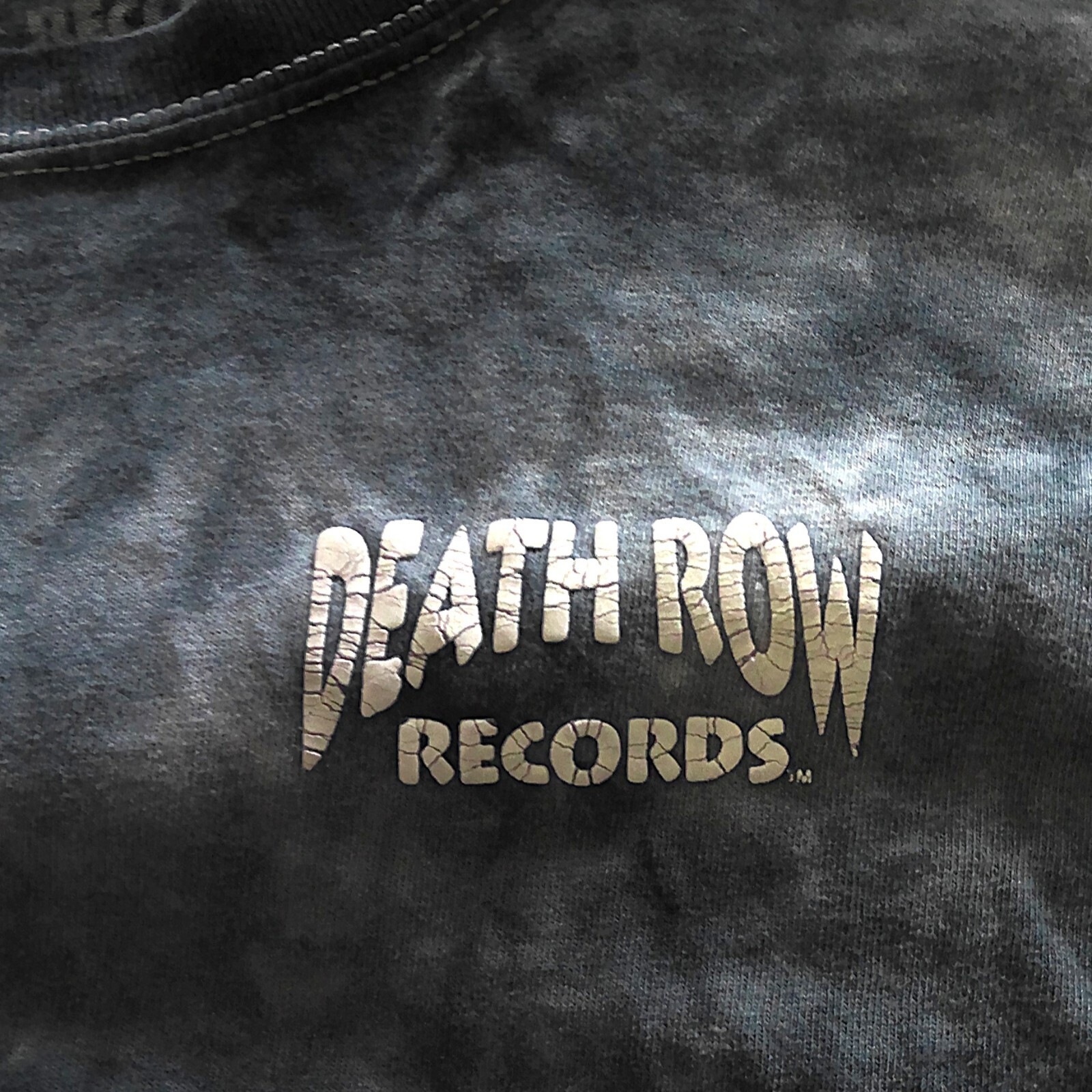 FILA T shirt Death Row Records uomo logo top manica corta grigio bluastro tie dye usata in ottime condizioni XL