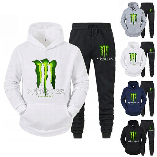 Men Monster Claw Tracksuit Set Sportswear Activewear Hoodie Top Pants Outfit Set - Picture 4 of 13