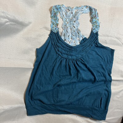 Eyelash Couture Y2k Pink Ruffled Cutout Racerback Tank Top Size M