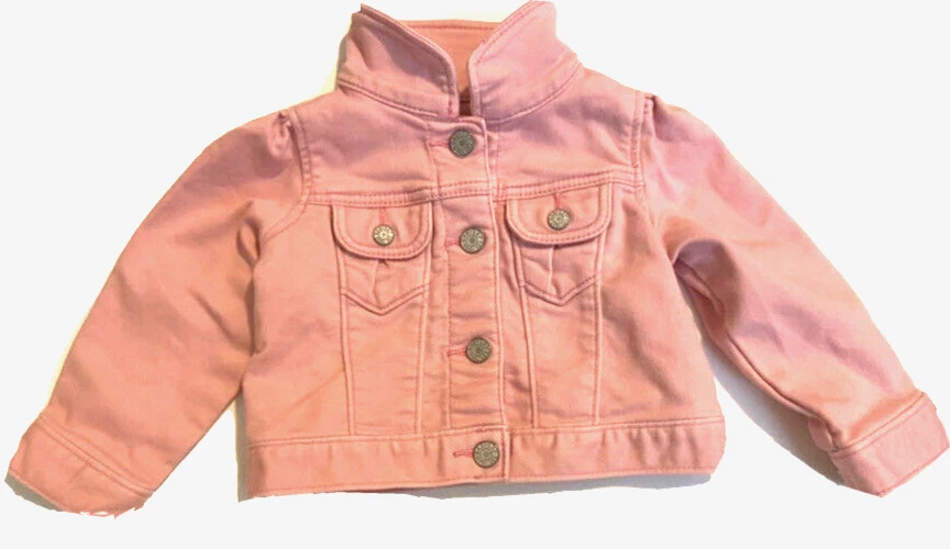 Gap Baby Girls Size 12 18 Months pink Denim Button Up Jacket eBay