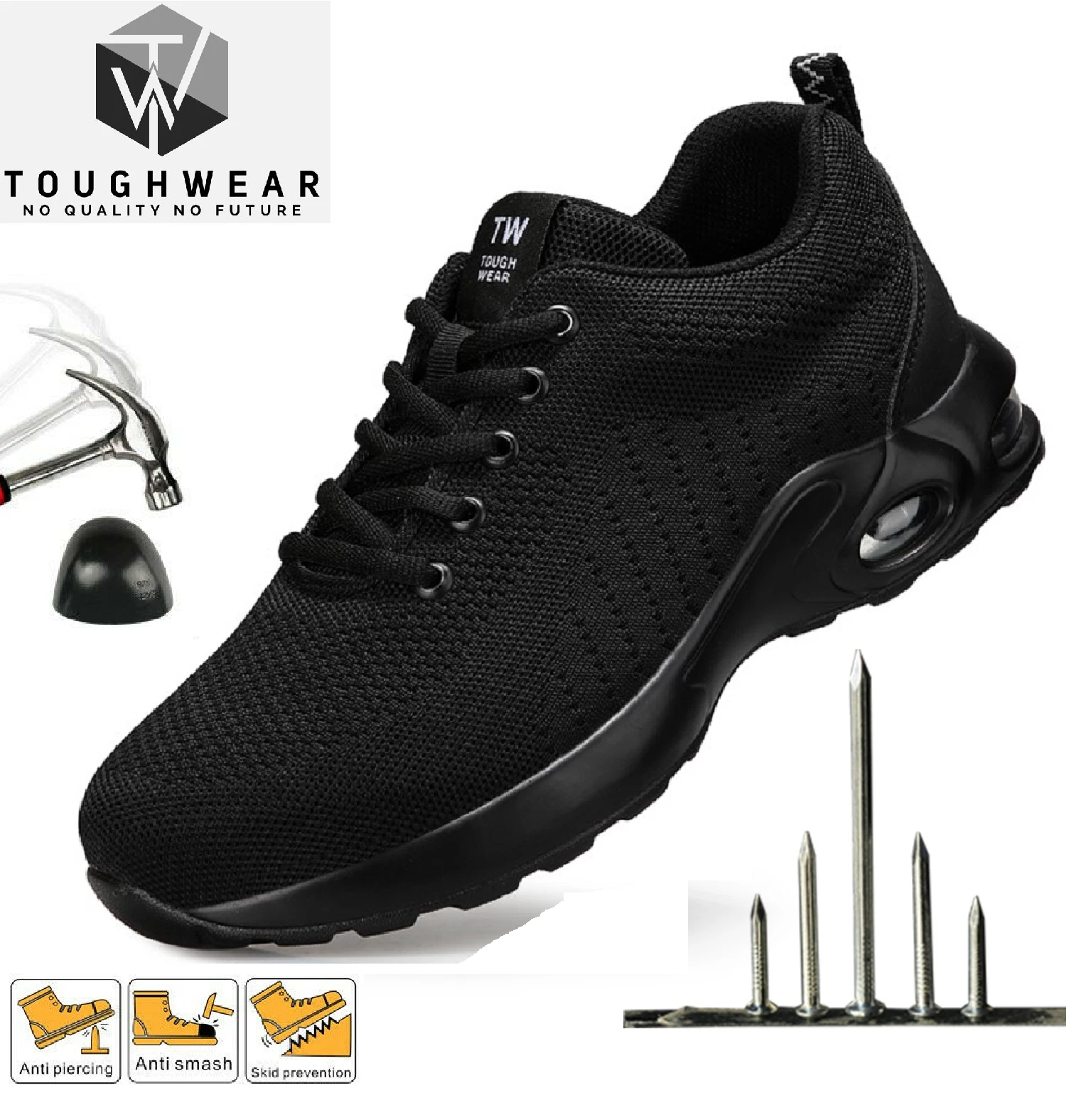 MENS WOMENS SAFETY WORK BUBBLE TRAINERS ULTRA LIGHTWEIGHT STEEL TOE CAP SHOES