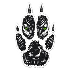 Wolf Track Print Sticker Decal