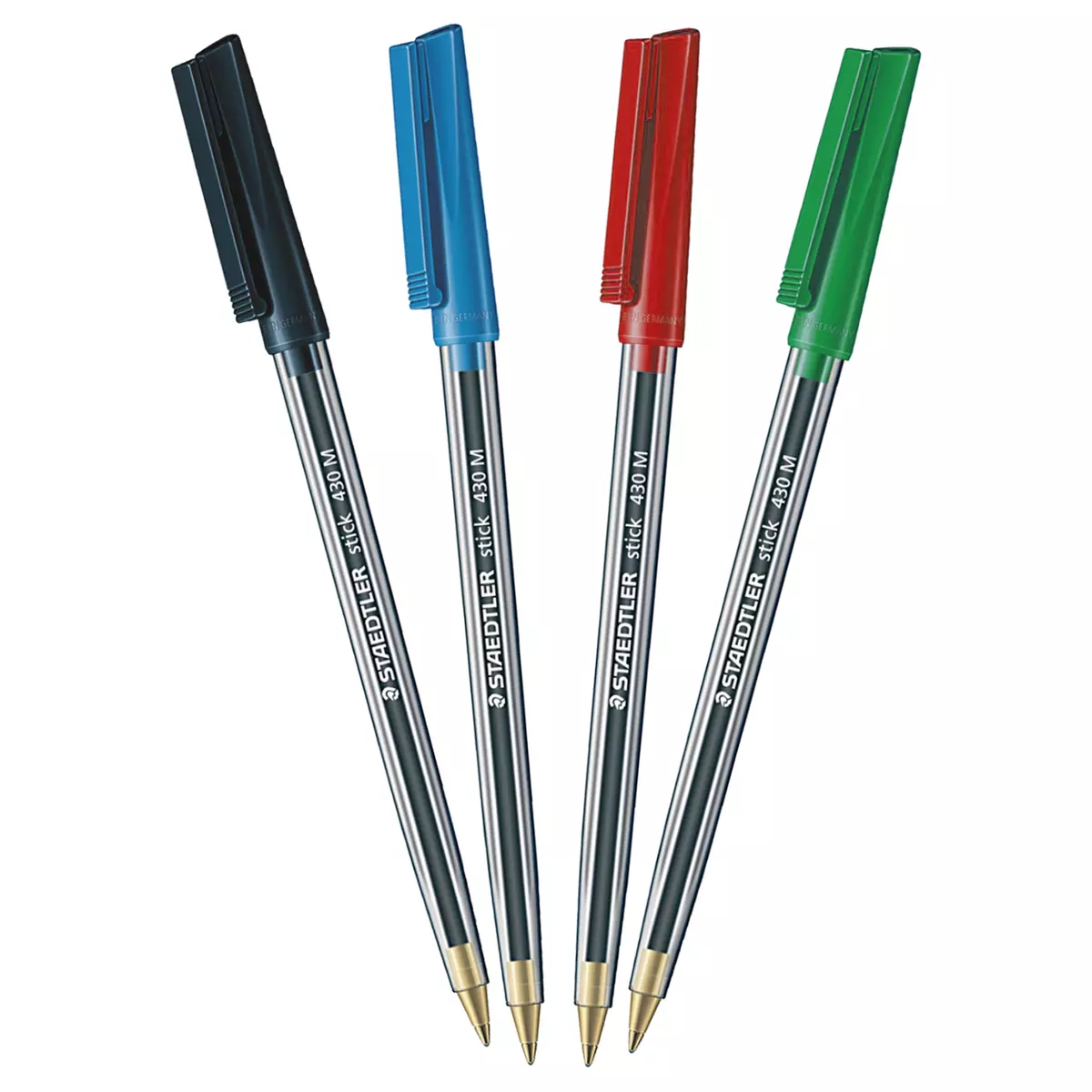 STAEDTLER Stick 430 Medium Tip Ballpoint Pens - Blue Red Green