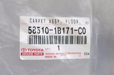 NEW OEM Genuine Toyota SUPRA (58510-1B171-CO) Complete Carpet | eBay