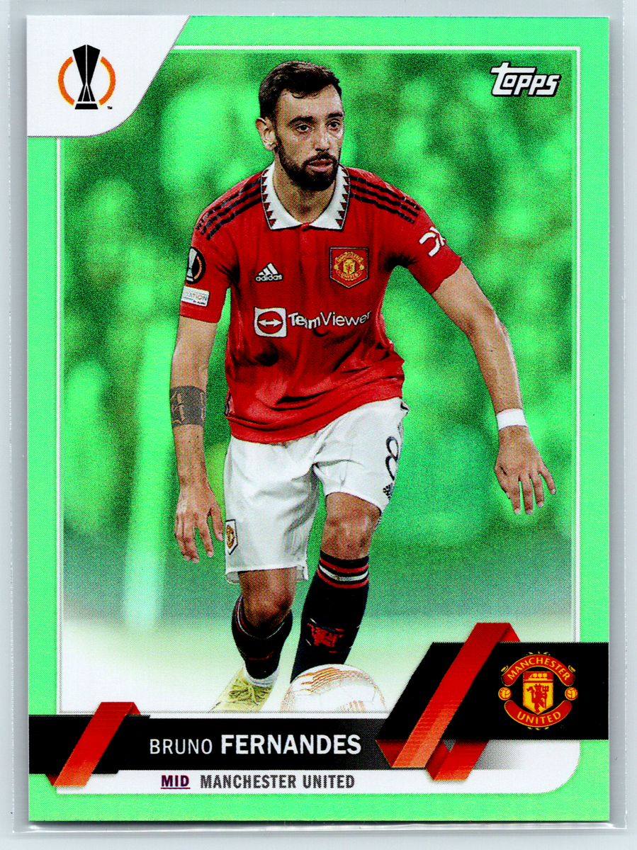 Bruno Fernandes 2023 Topps UEFA Club Green Foil SN199 #8