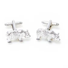 Bear Pair of Cufflinks Wedding Father Polishing Cloth & Gift Box Free Ship USA