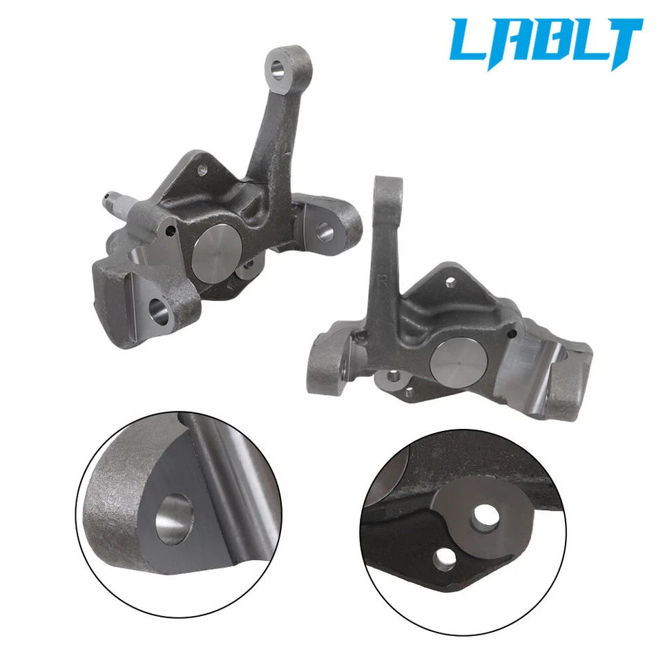 LABLT Pair Forged Steel 1-piece 2" Drop Spindles For 74-78 Ford Mustang II Pinto - Image 3 of 4