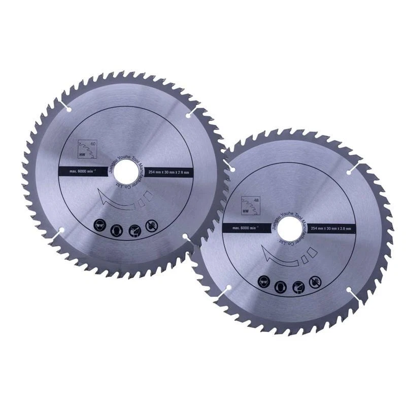 Scheppach 2x HW Sägeblatt Set 254x2,8x30mm 48Z / 60Z Hartmetall Ersatzsägeblatt