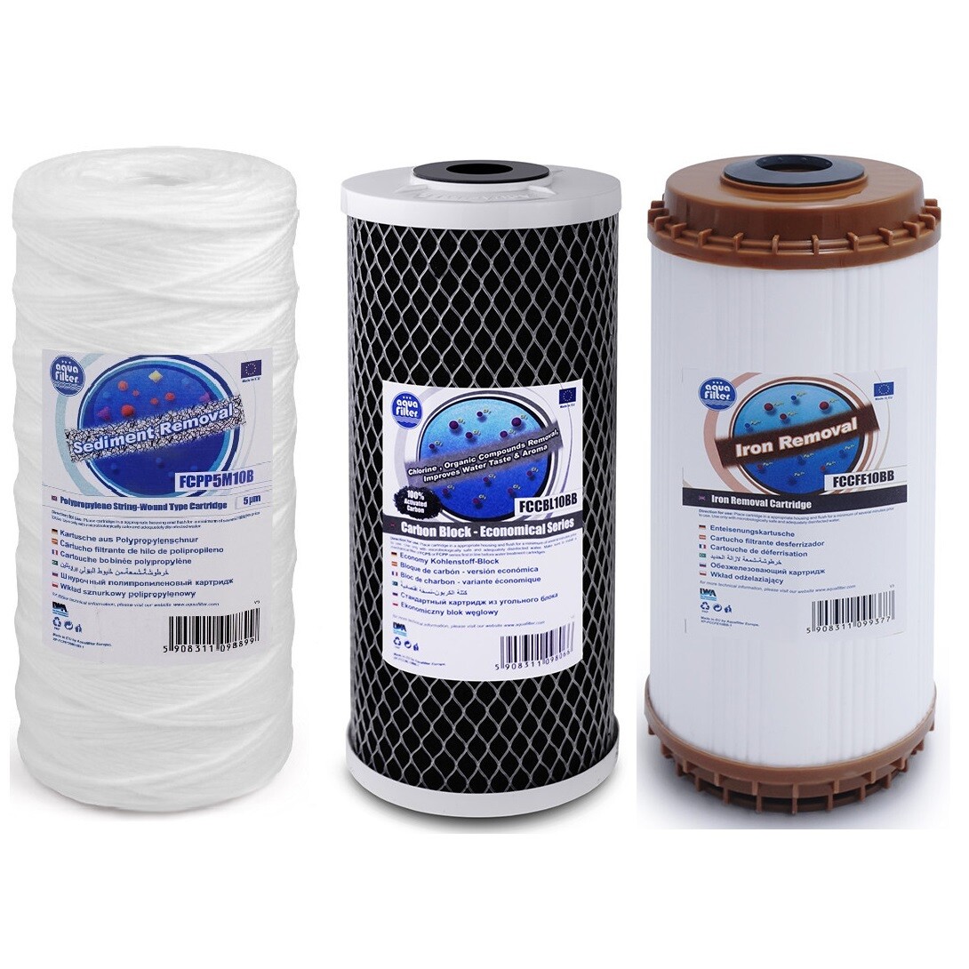 Aquafilter Replacement Set Water Purifier Iron Reducion 10"" Big Blue Jumbo