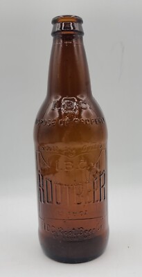Vintage IBC ROOT BEER 12 oz Embossed Amber Bottle Empty