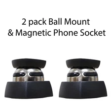 New Ball Mount & Magnetic Phone Socket 2 Pack Car Mount Phone Holder