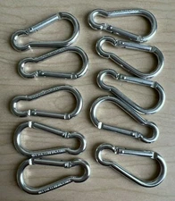 Lot of 10 Carabiner Clip Metal Spring Snap Hook For Hammock Dog Leash Backpack