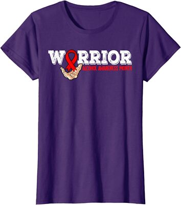 Warrior Alcohol Awareness Month Help Family Union Ladies' Crewneck T-Shirt