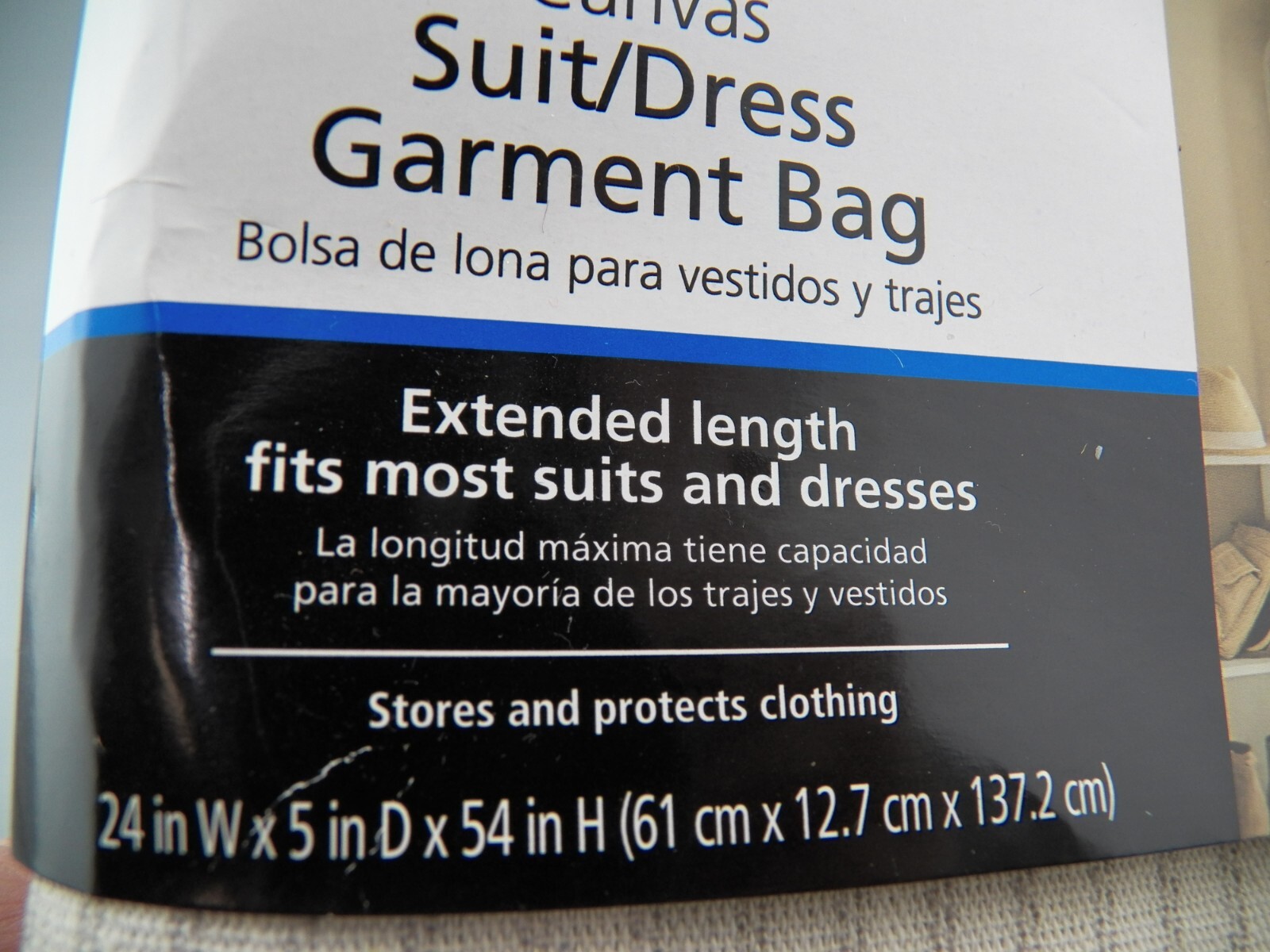 Canvas+Suit+Dress+Garment+Bags+Hanging+Bag+Mainstays+TICKING+24WX522DX5422+H+SET2F2 for sale