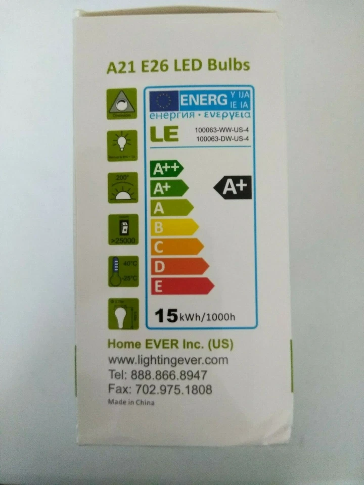 LED  Bulbs,15w 4-Pack (100w Equivalent),5000K(Daylight Glow) Dimmable - Image 3 of 4