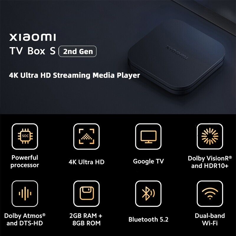 Xiaomi Mi Box S 2nd Gen NEW MODEL Google Android TV Streaming Media Player  – Tacos Y Mas