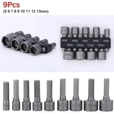9 pcs set Hex SocketS Sleeve Nozzles Nut Driver Set Screwdriver Set Bits Tools