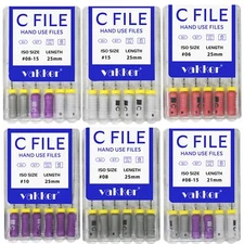 Vakker Dental Rotary Endo Files Stainless Steel C Files Root Canal 21/25mm