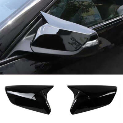 For Chevrolet Malibu 2016-2022 Bright Black Ox Horn Rear View Mirror Cover Trim