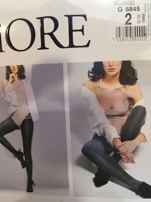 FIORE NIGHT MELANGE W/ METALIC PATTERN TIGHTS PANTYHOSE SIZE SM