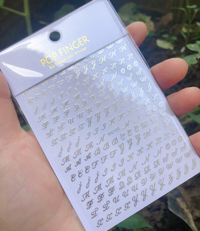 26 Letters Nail Decal Sticker English Latin Alphabet Uppercase ...