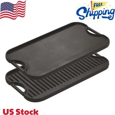 Lodge LPGI3 Cast Iron Reversible Grill/Griddle, 20-inch x 10.44-inch, Black