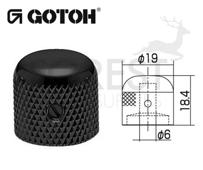 Bouton En Métal De Guitare Gotoh VK1-19 Noir 19Mm - Photo 1/3