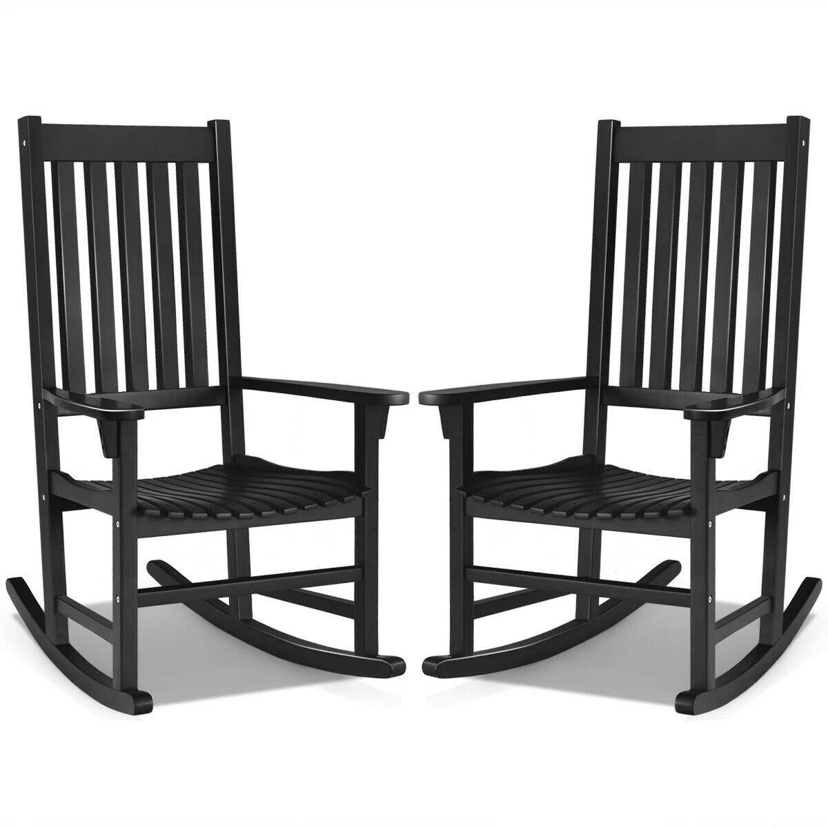 Black wooden porch rockers sales