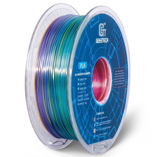Geeetech Silk PLA 3D Drucker Filament 1.75mm 1kg Seide Regenbogen Filament DE - Bild 9 von 10