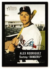 2003 Bowman Heritage Black Border Signature Alex Rodriguez #50 Texas Rangers