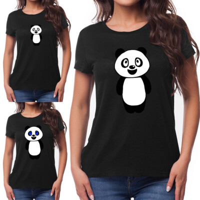 EAKS  Damen Girlie T-Shirt Motiv: ''Panda Bear'' Pandabär Cartoon Comic Style